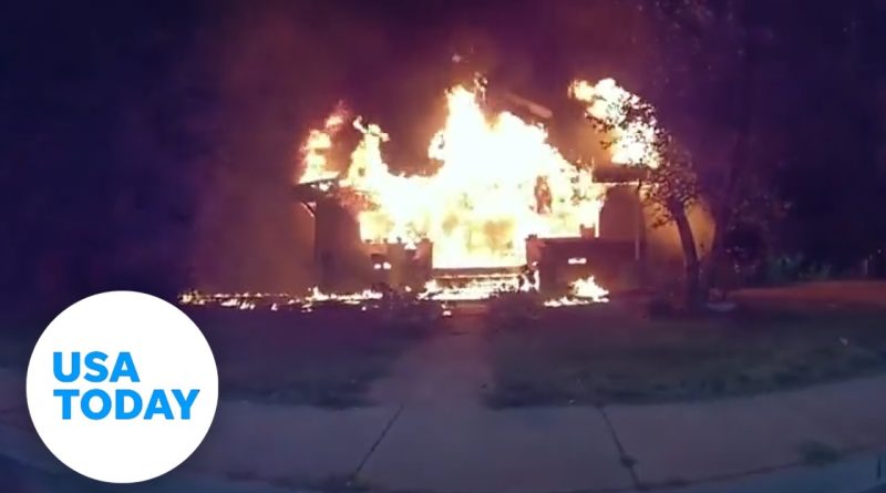 Man driving by rescues five children from burning house in Indiana | USA TODAY #Shorts