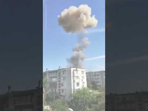 Explosion at Saki airbase in Crimea sends smoke into sky | USA TODAY #Shorts