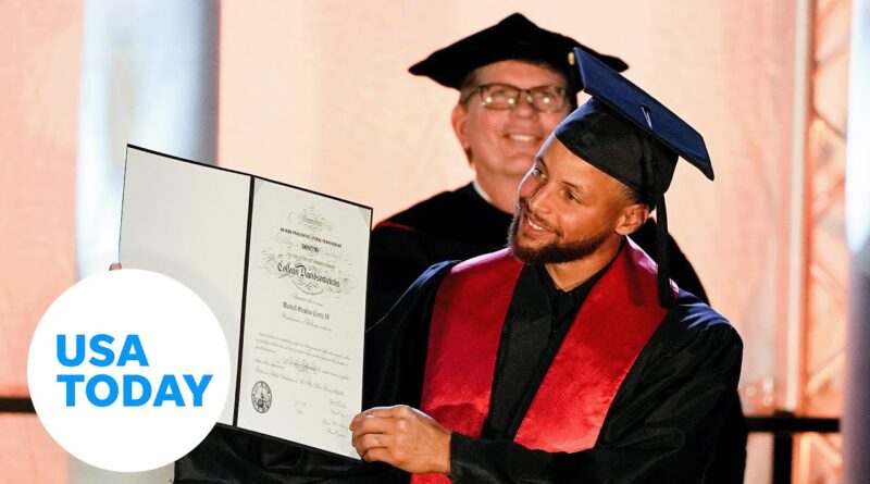 NBA star Stephen Curry receives degree from alma mater | USA TODAY