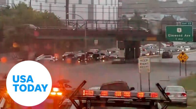 Rhode Island neighborhoods, interstate flood after heavy rain | USA TODAY