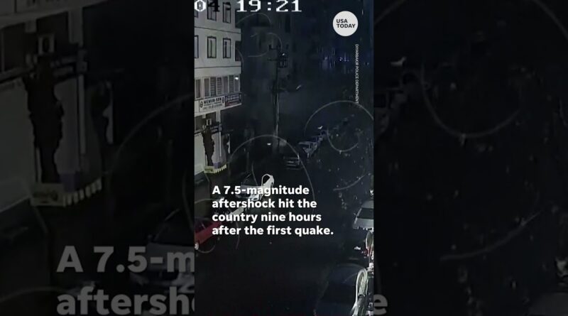 CCTV footage shows moment 7.8 magnitude earthquake hit Turkey | USA TODAY #Shorts